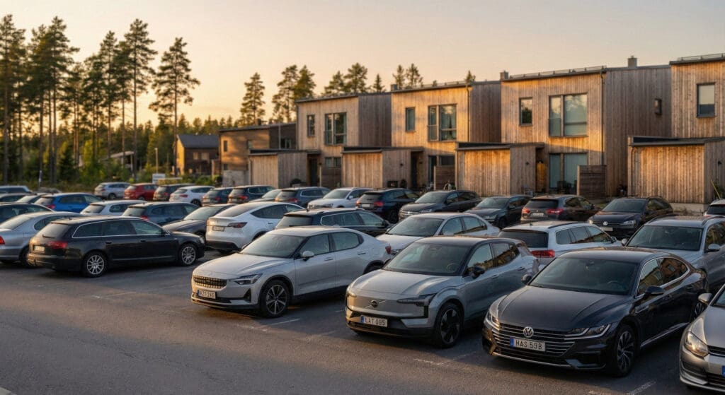 Elbilsstatistik: en stor parkering i en förening